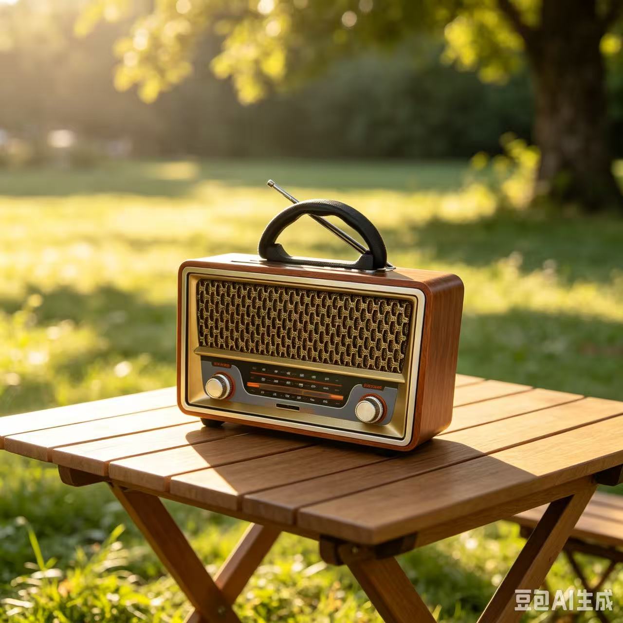 Audio X Music - Radio Portátil Retro de Madera de