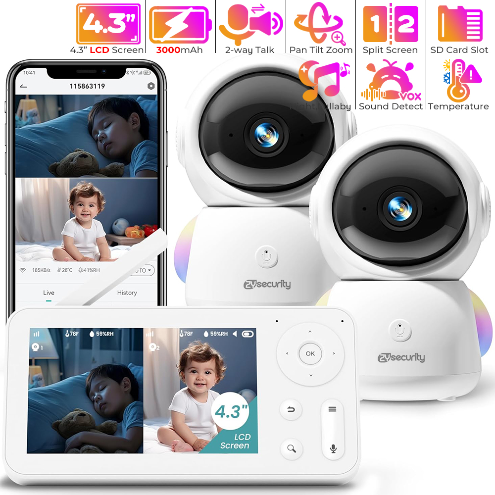 Audio Music For Video - Monitor de bebé 2K con 2