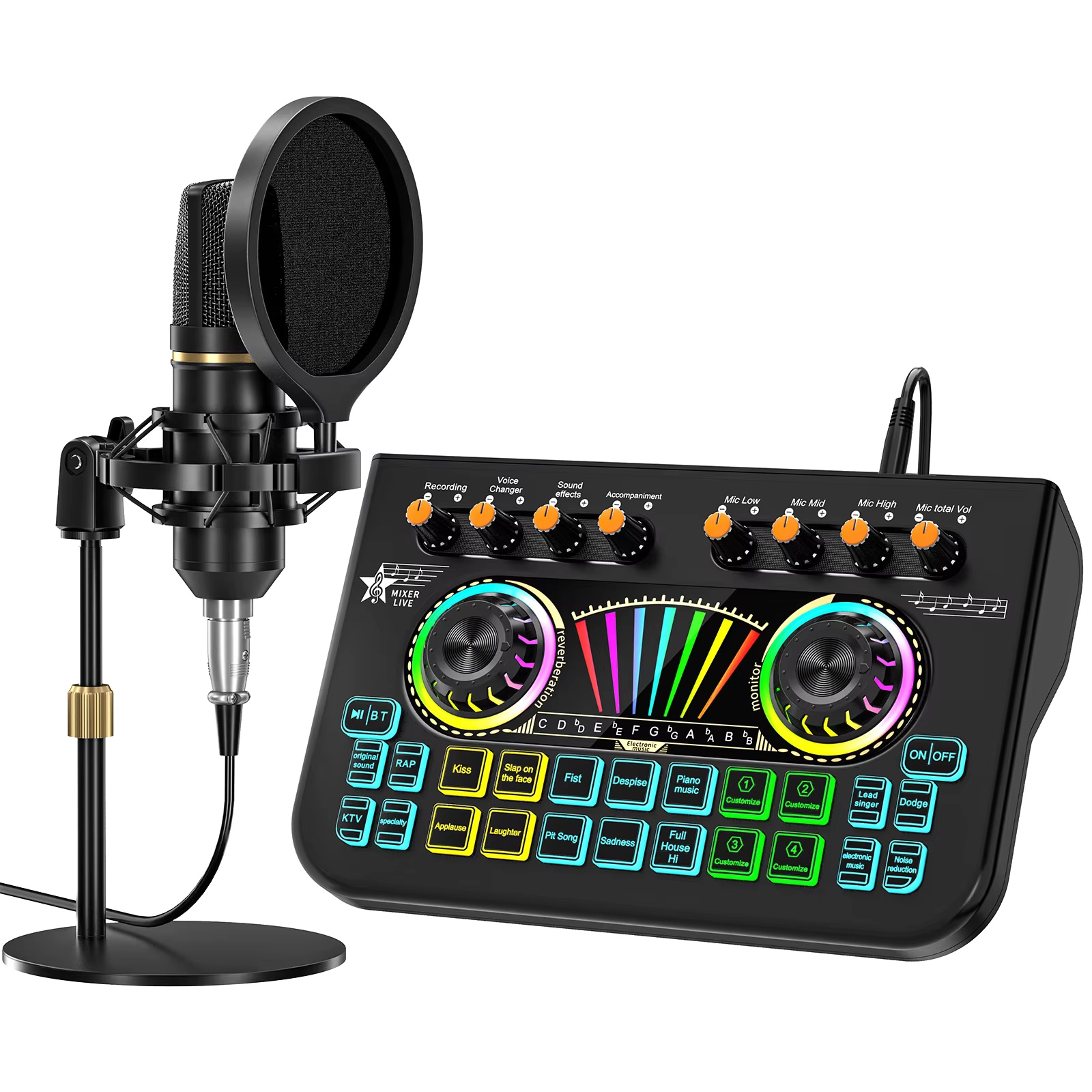 Audio Music In Youtube - Kit de Micrófono para Podcast Tenlamp
