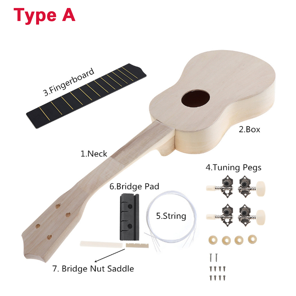 Ukulele Beginner Kit - Ukelele DIY, Kit de 21 pulgadas,