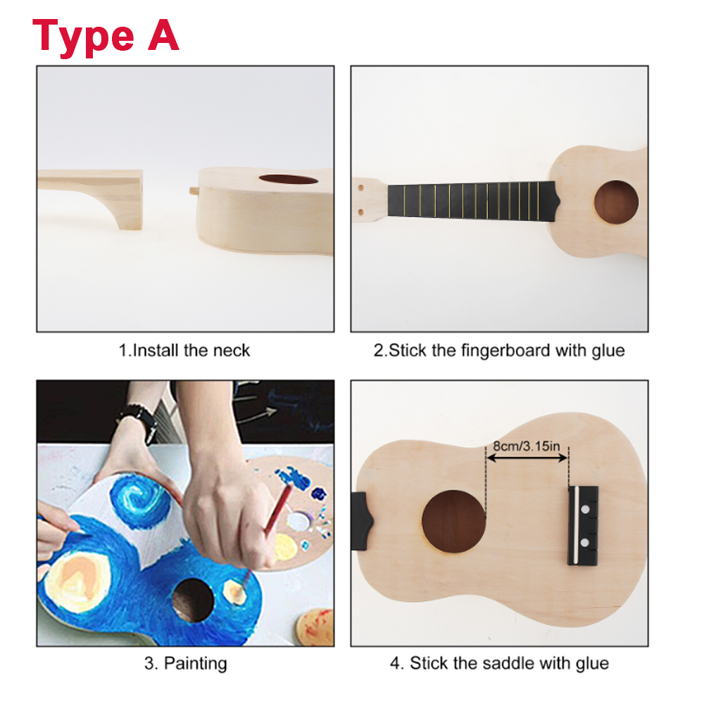 Ukelele DIY, Kit de 21 pulgada - Ukulele Beginner Kit reseña y precio